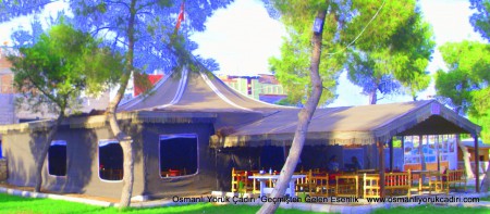 park içinde kafe yörük çadırı